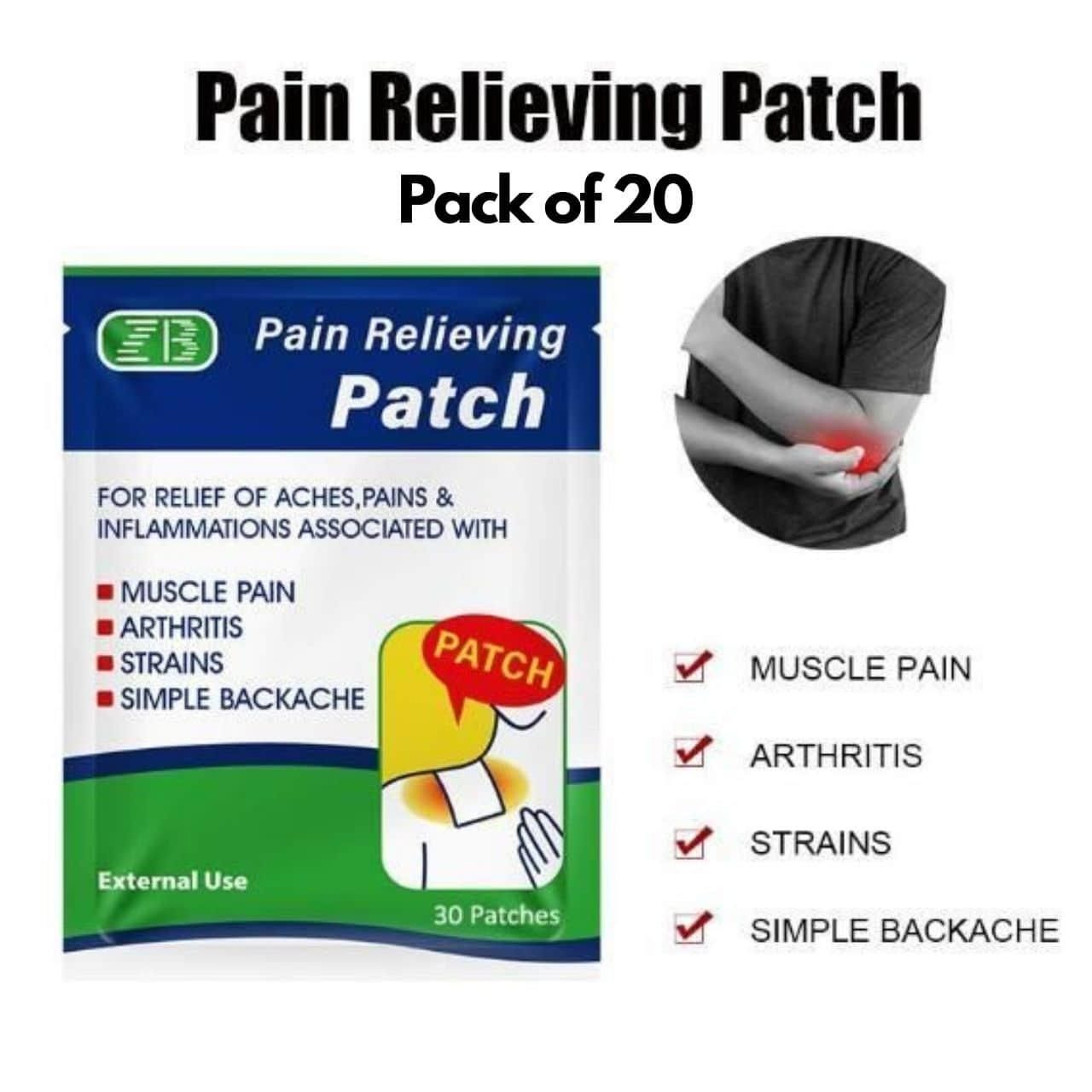 Pain Relieving Patches Pack of 20